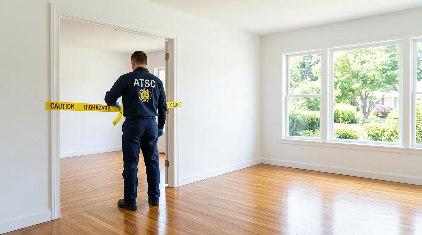 Certified biohazard cleanup crew performing Trauma Scene Cleanup in Highland City